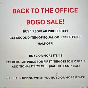 Back to the Office BOGO Sale Poster